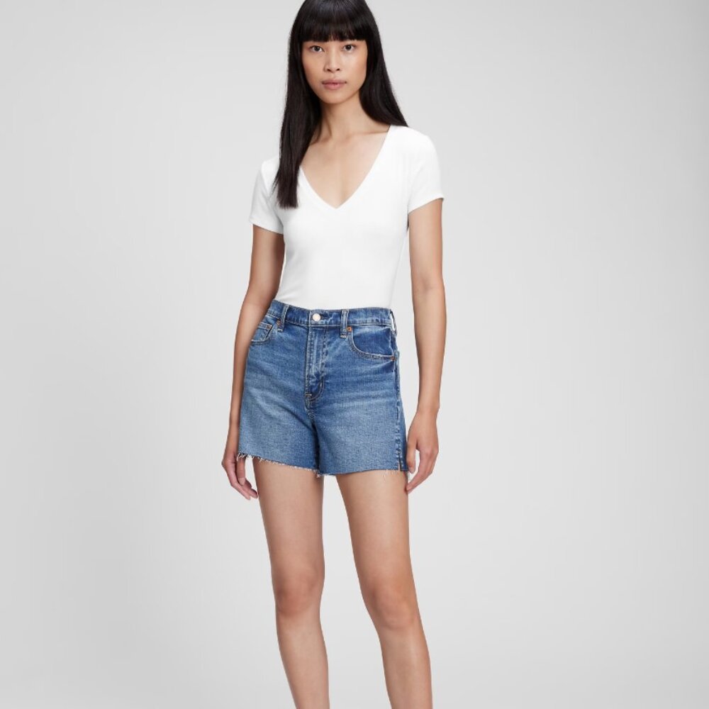 Gap White V Neck Bodysuit Size XXL